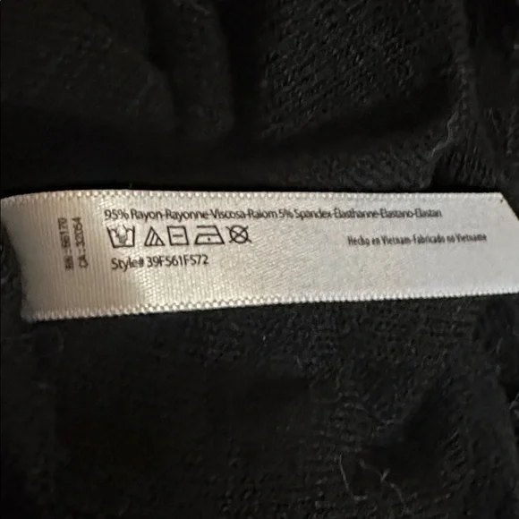 Free People Intimately Weekend Layering Top Black Gray Combo Burnout S Raw Edge - Picture 11 of 11